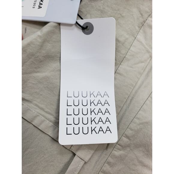 Luukaa Tan Button Down Long Sleeve Size 3 Adjustable Collar Jacket w/ Pockets - Picture 5 of 7